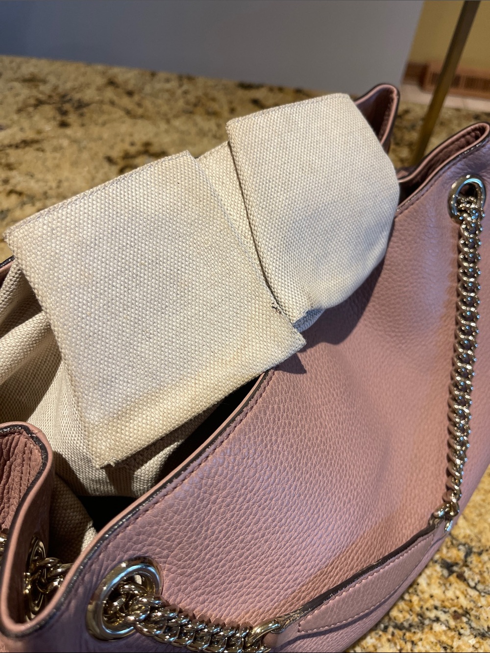 Gucci Blush Pink Soho Pebbled Leather Shoulder Tote - Picture 9 of 15